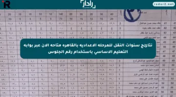 نتائج سنوات النقل للمرحلة الإعدادية بالقاهرة متاحة الآن عبر بوابة التعليم الأساسي باستخدام رقم الجلوس